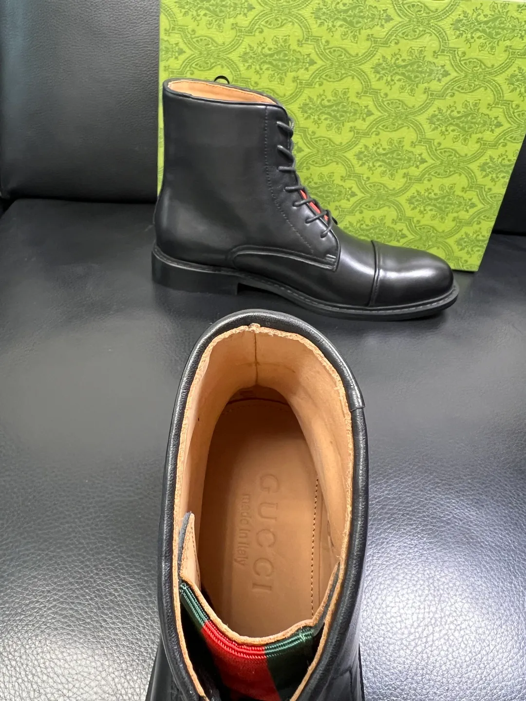 Men's shoes 💰900 Gucci High-quality top crafts Gucci Leather shoes and boots high-top series counter synchronization Original factory configuration, original cowhide imported from Italy, imported water-dyed cow lining, soles: original factory special supply original sole super comfortable, original factory and single goods High quality, welcome to compare and synchronization at the counter, code number 39-44 (customized 45)